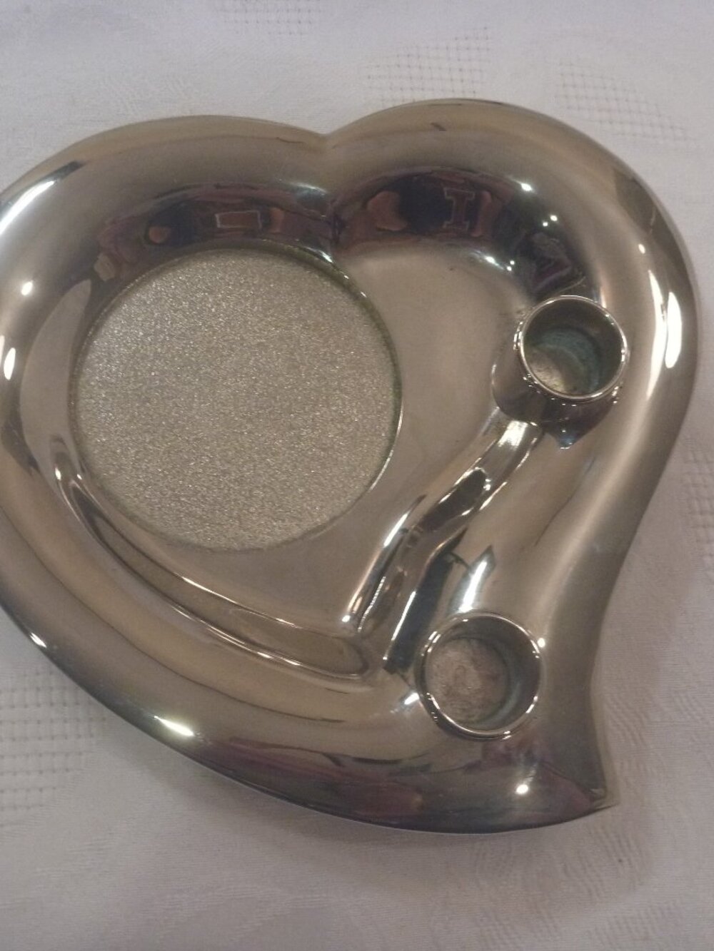 Lenox Wedding Promises Unity Candle Holder Heart Silver Plate Kirk Stieff Vtg